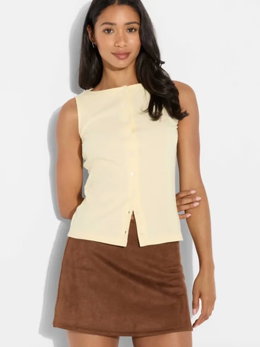 NWT Wild Fable High Ride Suede A-Line Skort in Brown Size L Large